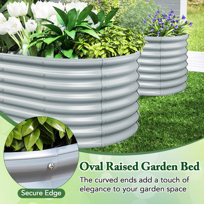 5 x 3 x 2 Feet Metal Oval Raised Garden Bed with Open Bottom Design, Gray Raised Garden Beds at Gallery Canada