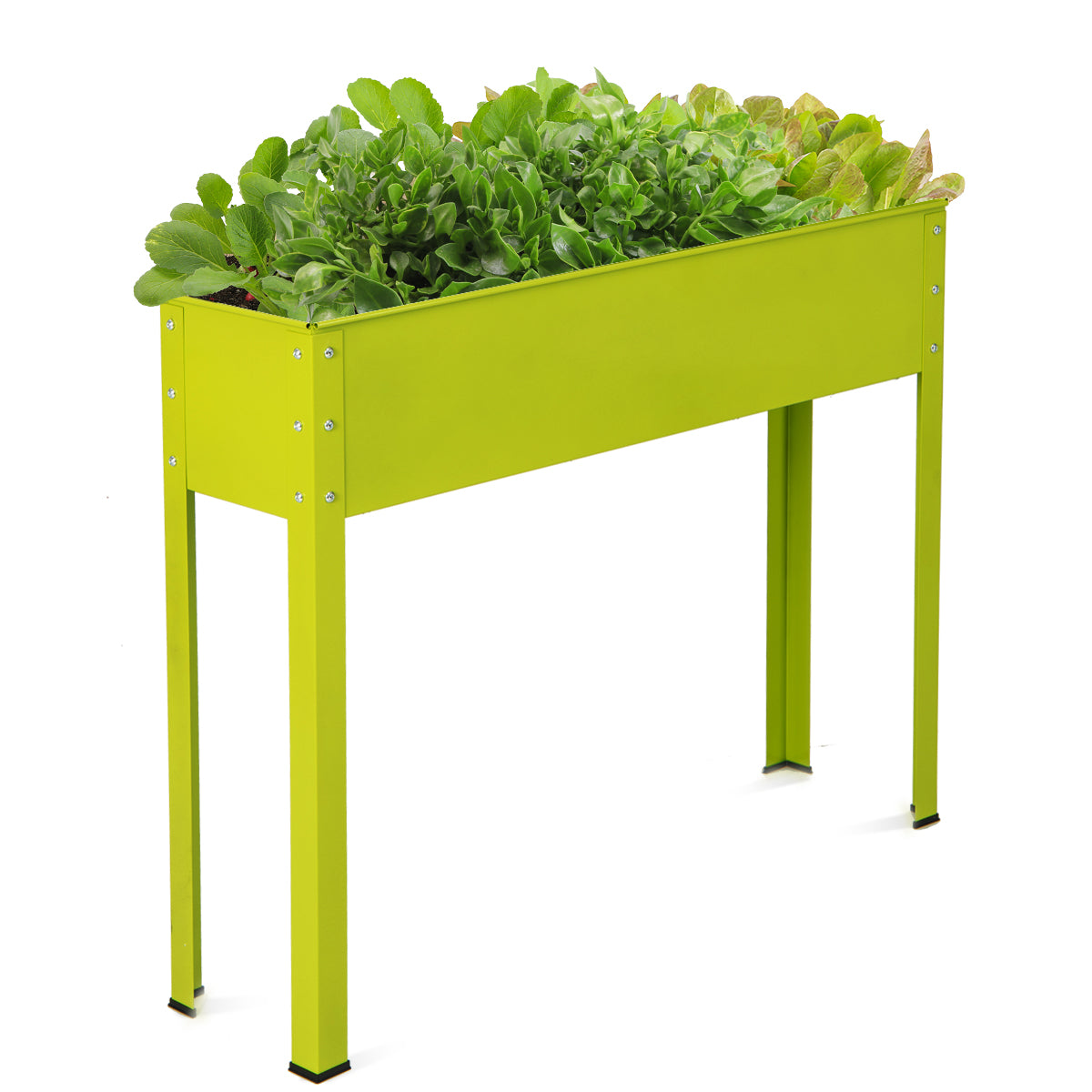 Lit de jardin surélevé en métal avec pieds, 40 x 11 x 31,5 pouces, vert