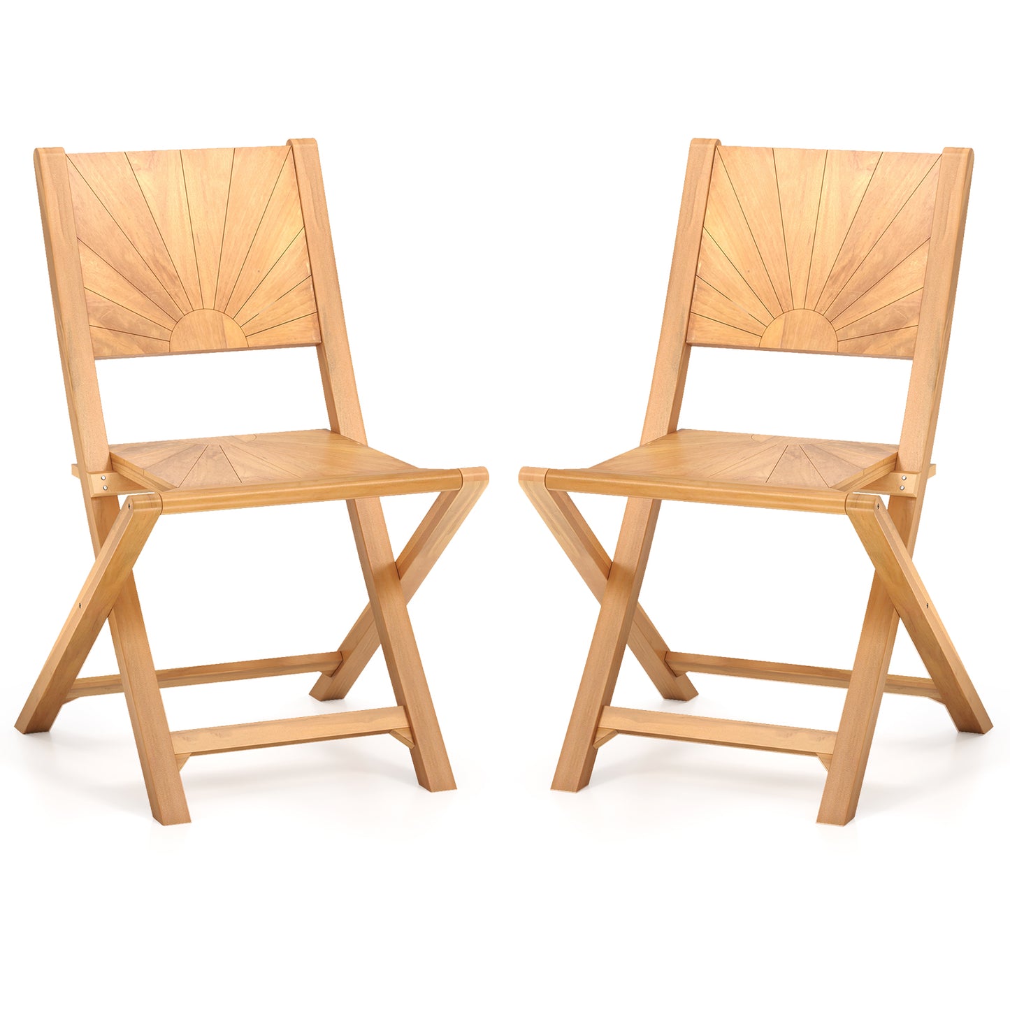 2 Pieces Folding Patio Chairs with Inclined Backrest Patio Dining Chairs at Gallery Canada