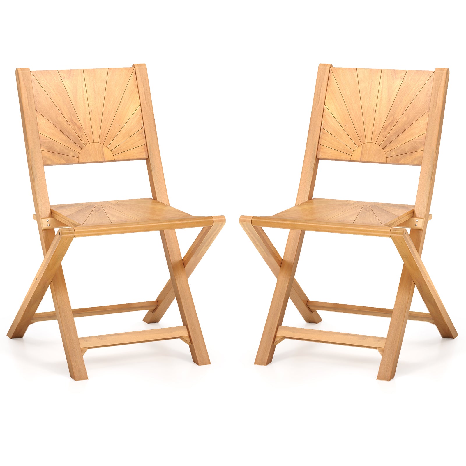 2 Pieces Folding Patio Chairs with Inclined Backrest Patio Dining Chairs at Gallery Canada