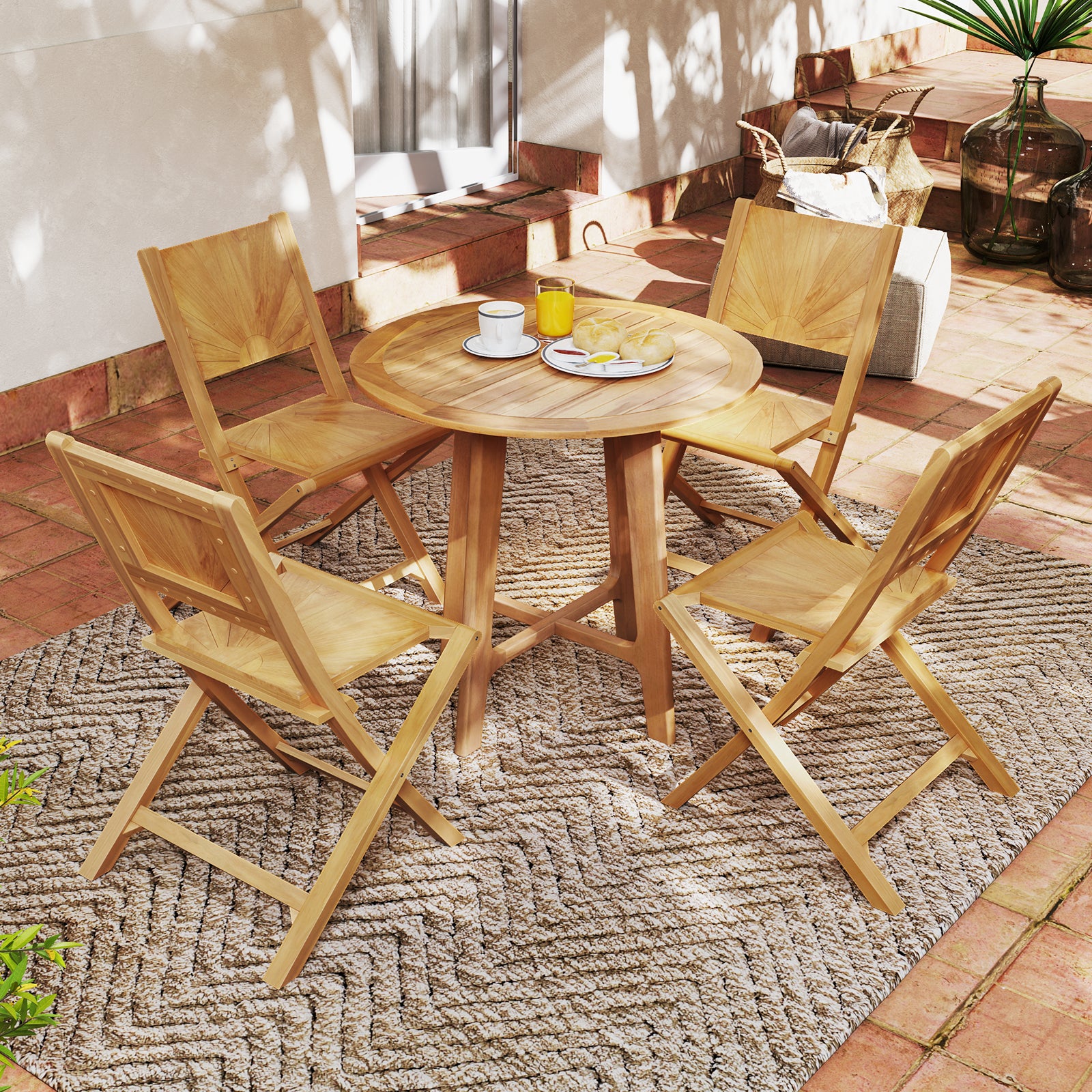 2 Pieces Folding Patio Chairs with Inclined Backrest Patio Dining Chairs at Gallery Canada