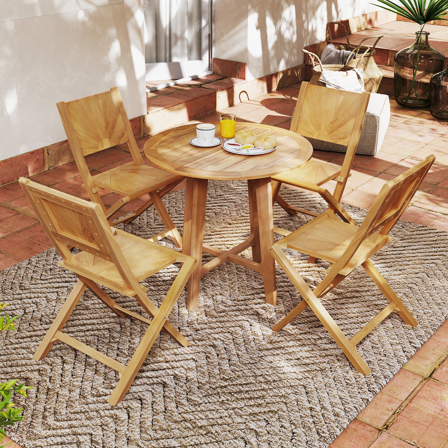 2 Pieces Folding Patio Chairs with Inclined Backrest Patio Dining Chairs at Gallery Canada