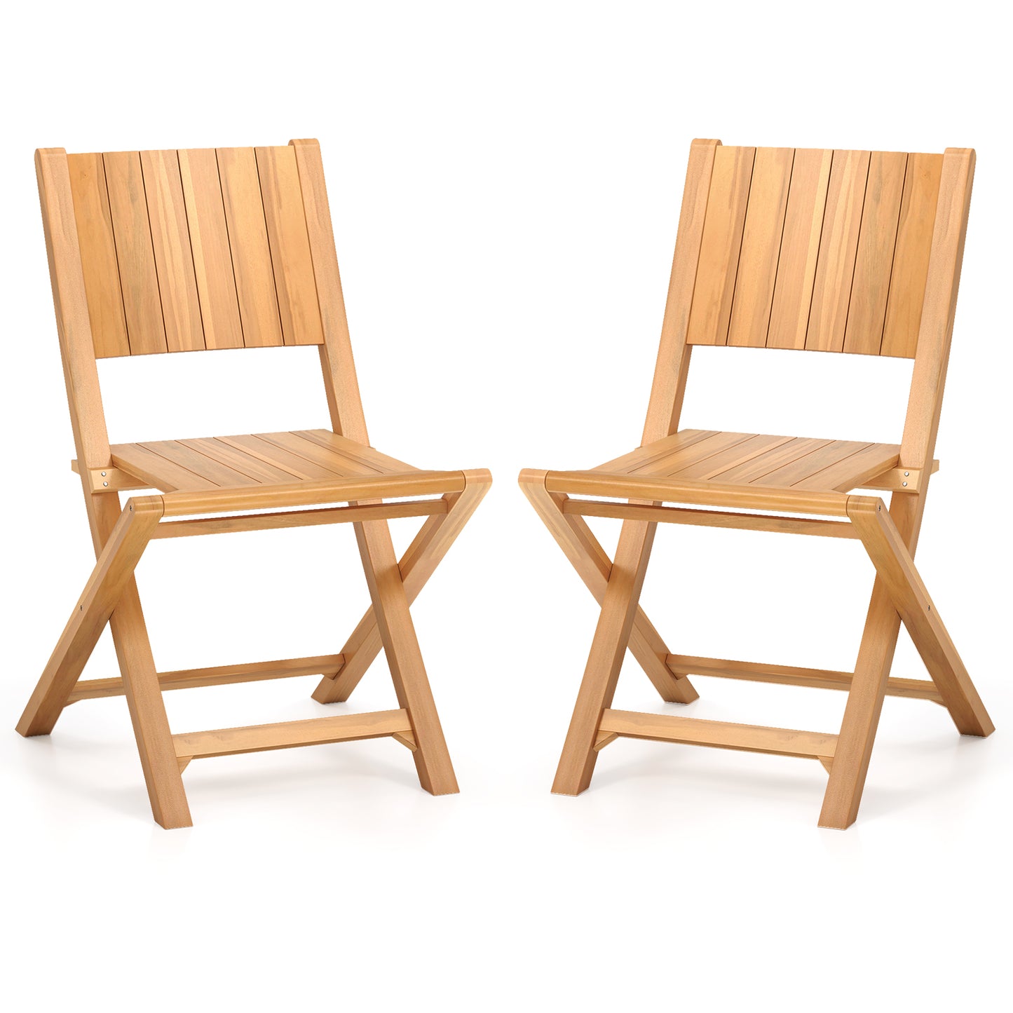 2 Teak Wood Outdoor Dining Chairs, Slatted Seat Patio Dining Chairs Options at Gallery Canada