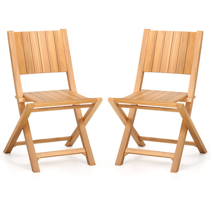 2 Teak Wood Outdoor Dining Chairs, Slatted Seat Patio Dining Chairs Options at Gallery Canada