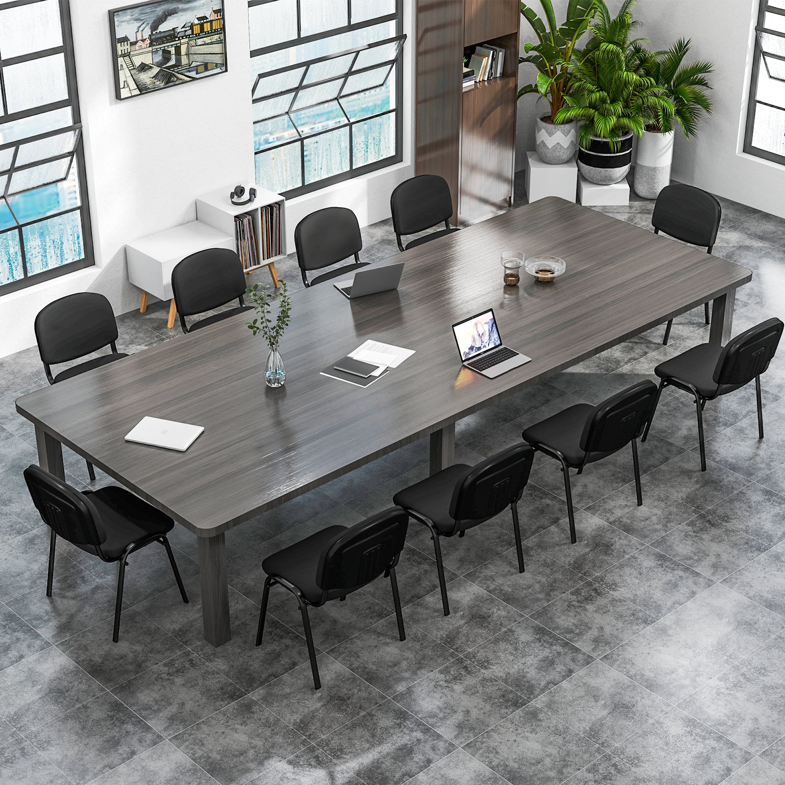 Office Chair with Metal Frame and Padded Cushions for Conference Room-Set of 5, Black Conference Chairs at Gallery Canada