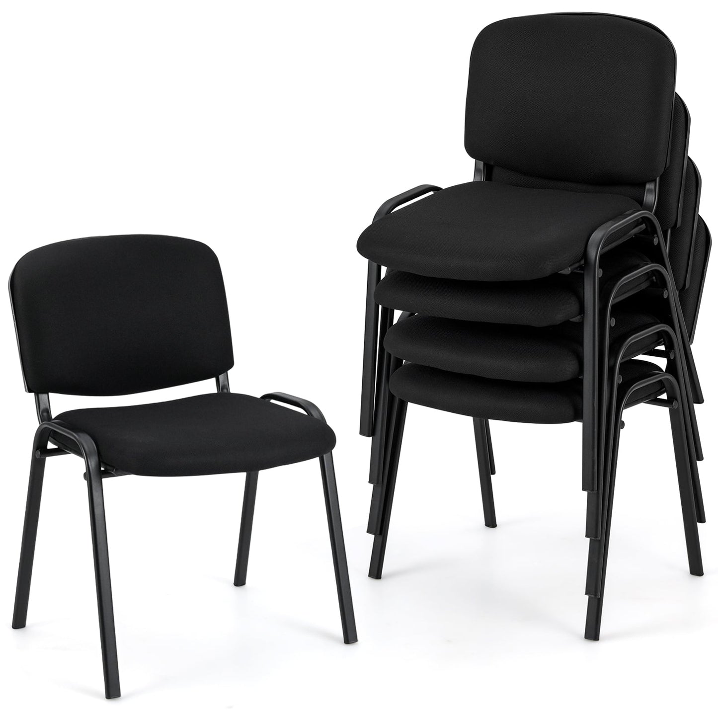 Office Chair, Metal Frame, Padded Cushions, Set Of 5, Black Conference Chairs at Gallery Canada