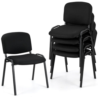 Office Chair with Metal Frame and Padded Cushions for Conference Room-Set of 5, Black Conference Chairs at Gallery Canada