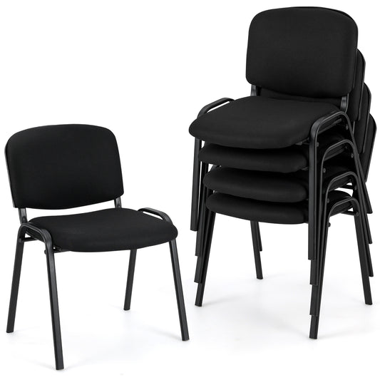 Office Chair, Metal Frame, Padded Cushions, Set Of 5, Black Conference Chairs Black at Gallery Canada