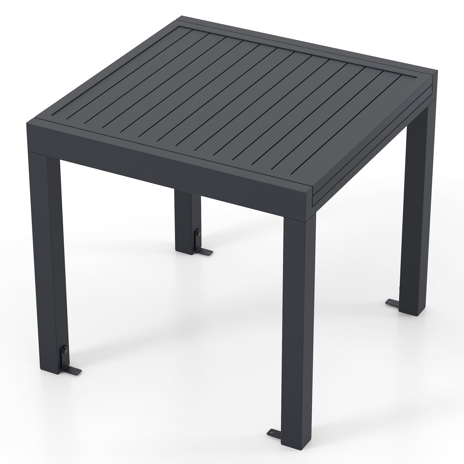 Expandable Patio Dining Table for 4-6 People-Grey, Gray Patio Tables Gray at Gallery Canada