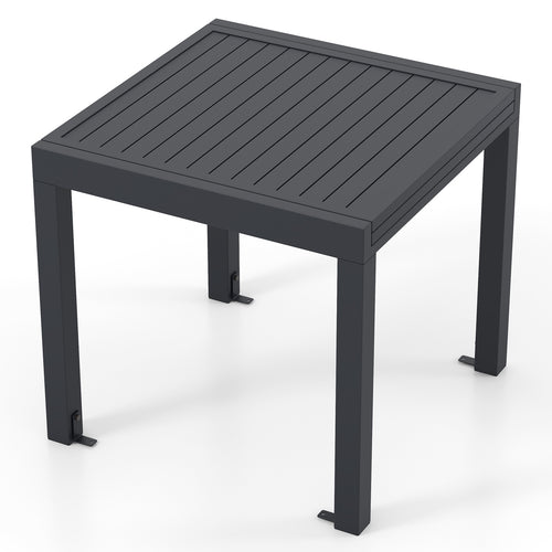 Expandable Patio Dining Table for 4-6 People-Grey, Gray