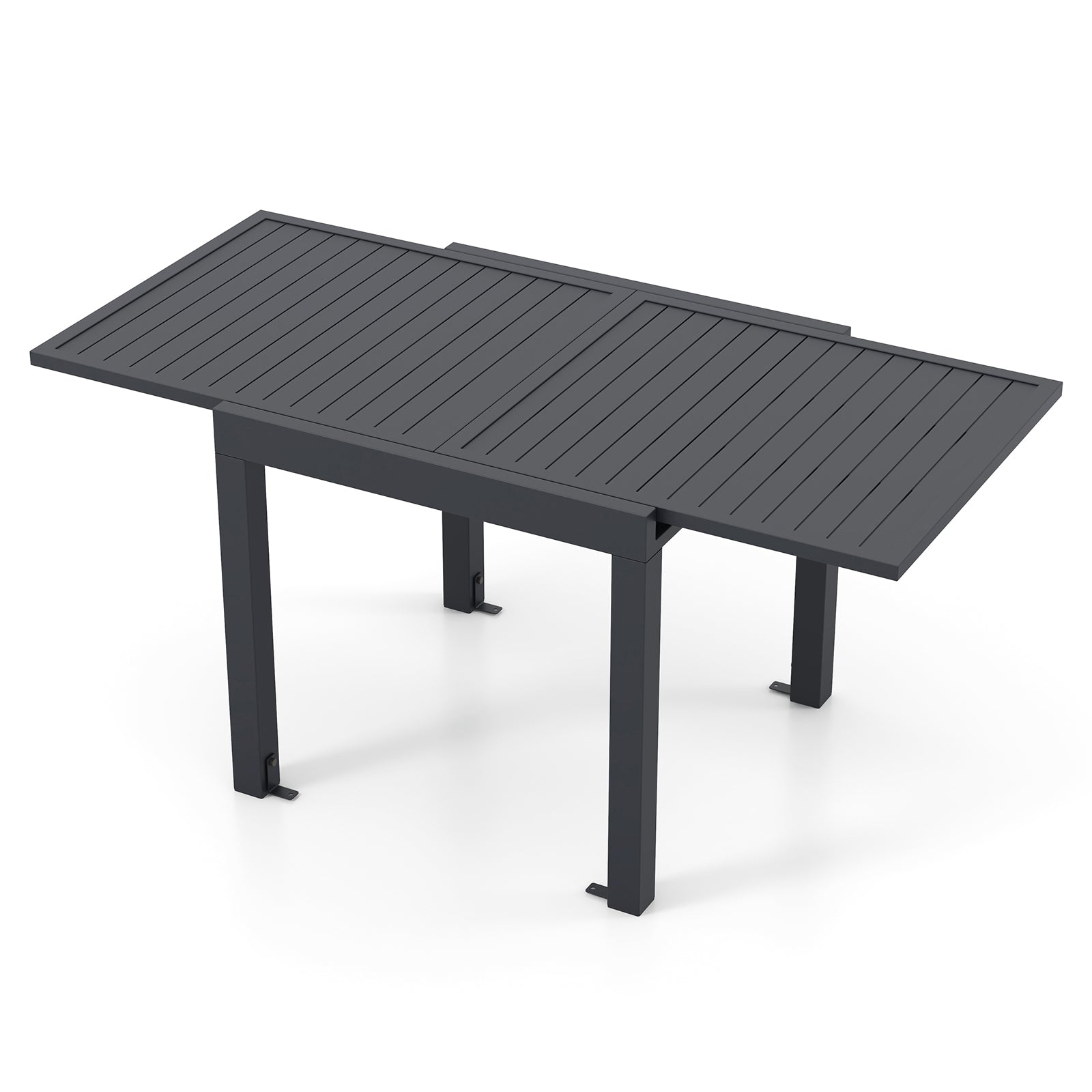 Expandable Patio Dining Table for 4-6 People-Grey, Gray Patio Tables at Gallery Canada