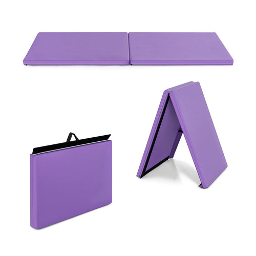 6 x 2 Feet Gymnastic Mat with Carrying Handles for Yoga, Purple