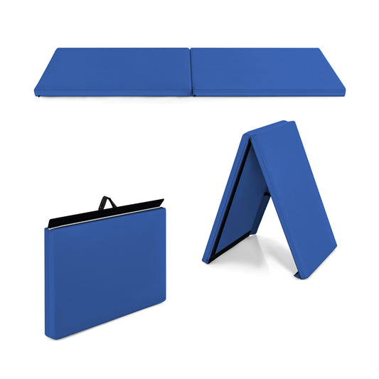 6 x 2 Feet Gymnastic Mat with Carrying Handles for Yoga, Blue Yoga & Gym Mats Blue at Gallery Canada