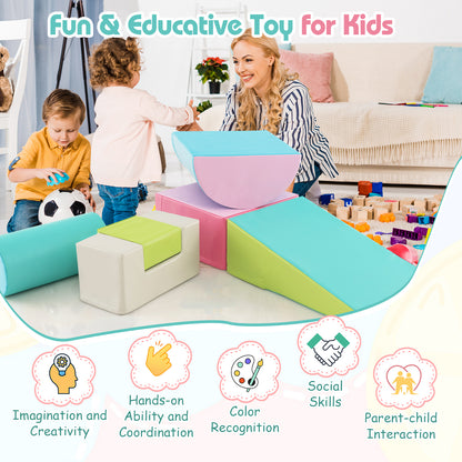 6 Pieces Foam Climbing Blocks Indoor Climb and Crawl Activity Playset with Rectangles, Green Climbers & Slides at Gallery Canada