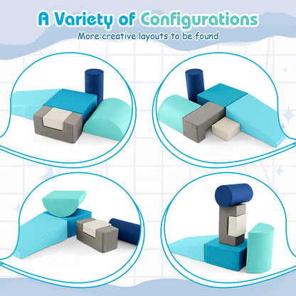 6 Pieces Foam Climbing Blocks Indoor Climb and Crawl Activity Playset with Rectangles, Navy Climbers & Slides at Gallery Canada