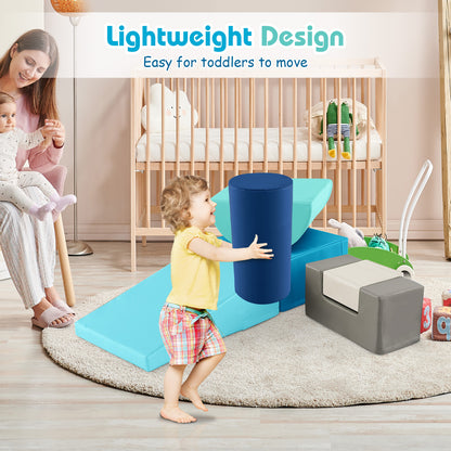 6 Pieces Foam Climbing Blocks Indoor Climb and Crawl Activity Playset with Rectangles, Navy Climbers & Slides at Gallery Canada