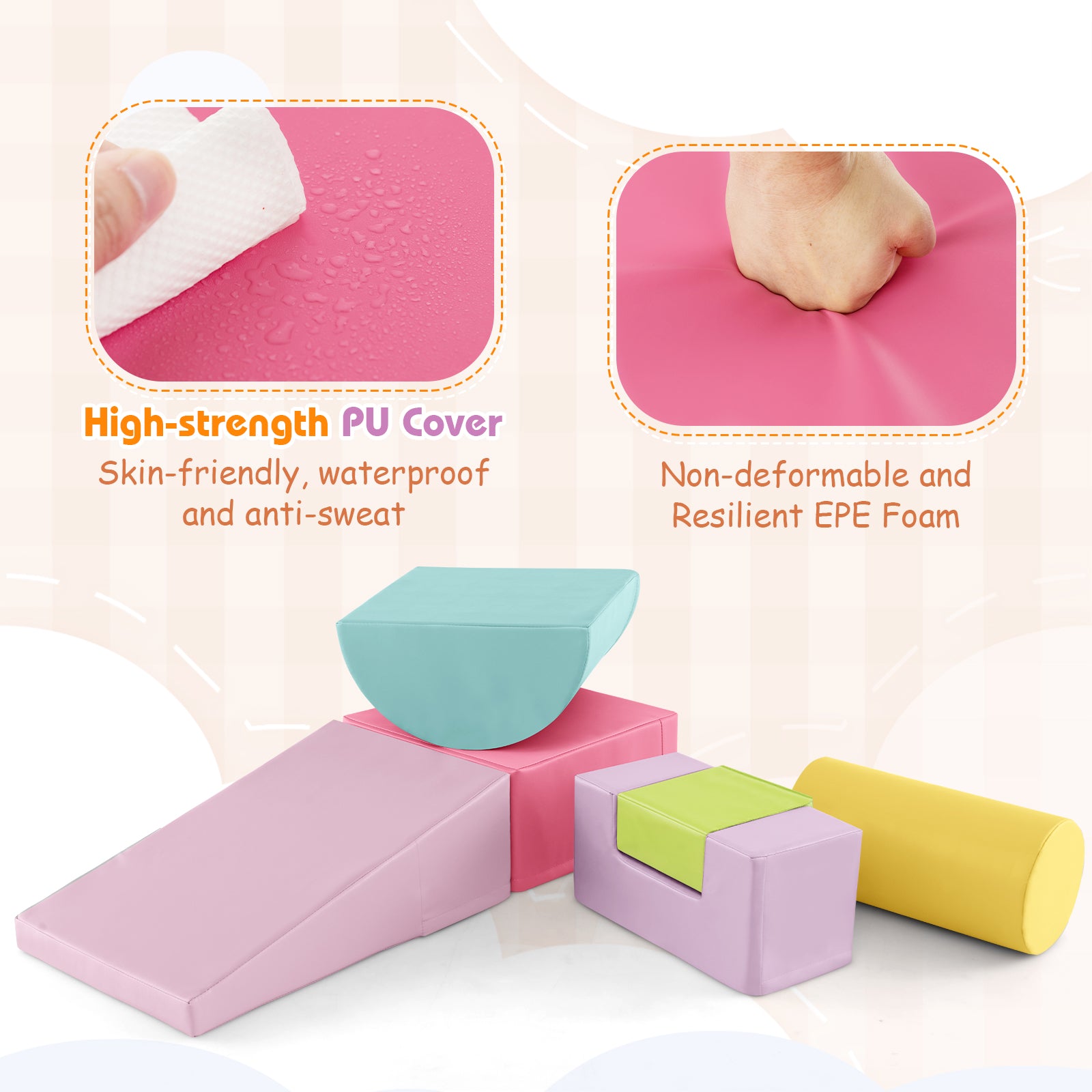 6 Pieces Foam Climbing Blocks Indoor Climb and Crawl Activity Playset with Rectangles, Macaron Multicolor Climbers & Slides at Gallery Canada