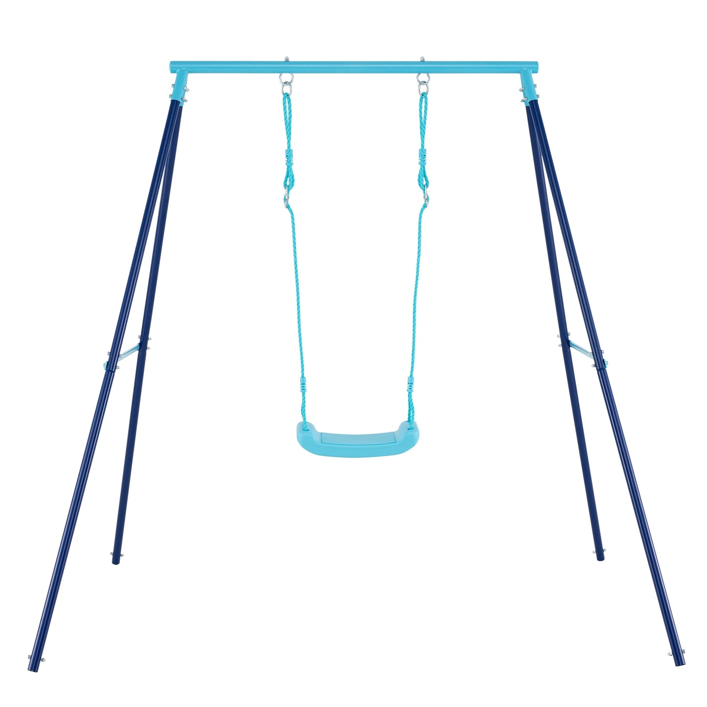Heavy Duty Metal Toddler Swing Set With Stand, Blue