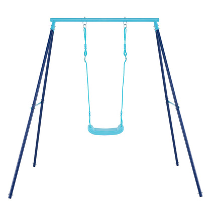 Outdoor Heavy Duty Metal Toddler Swing Set with Stand, Blue Swing & Playsets Blue at Gallery Canada