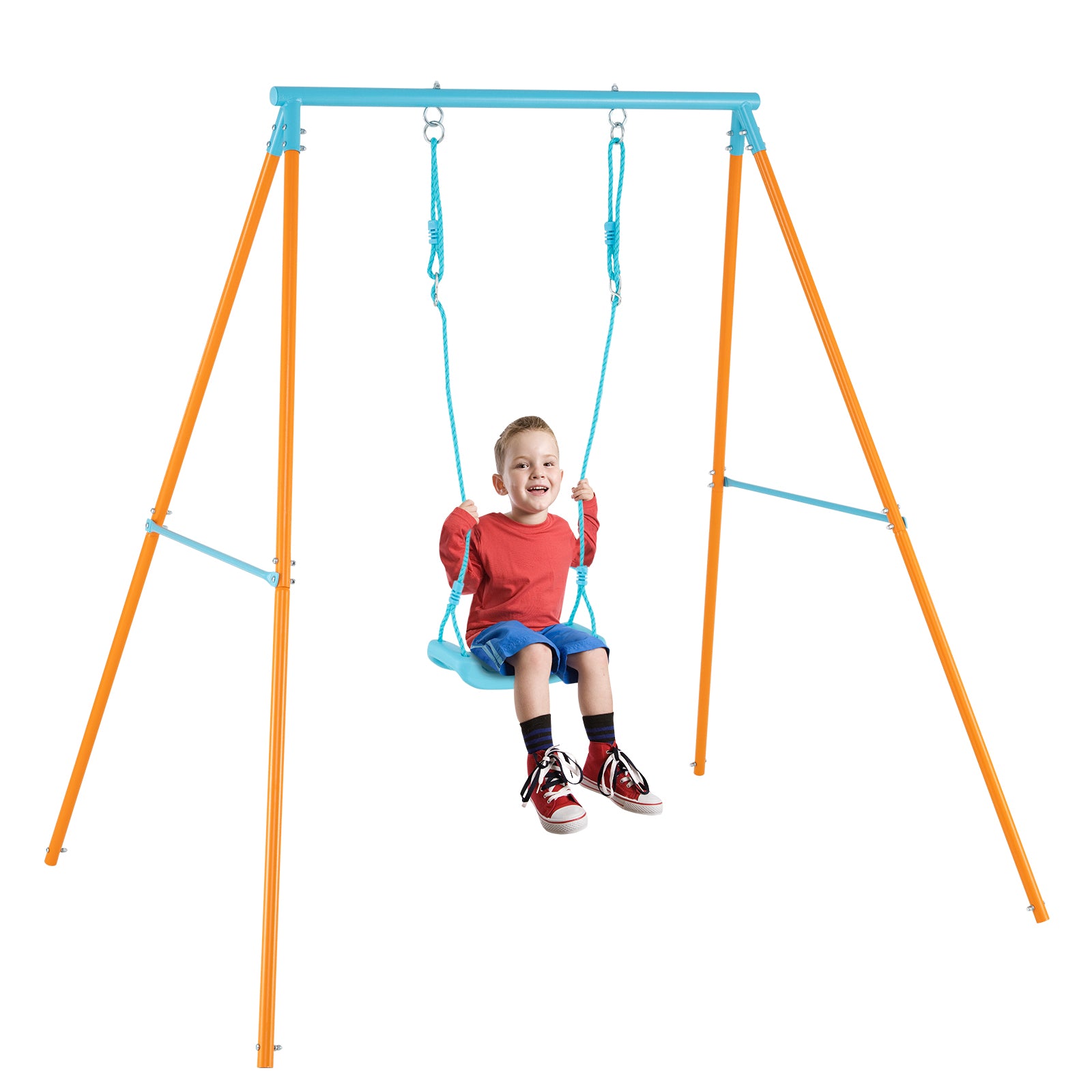 Outdoor Heavy Duty Metal Toddler Swing Set with Stand, Orange Swing & Playsets at Gallery Canada