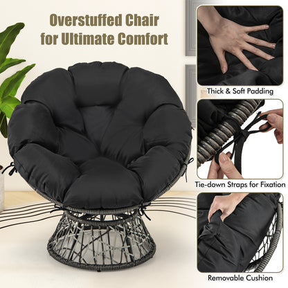 PE Wicker Papasan Chair, With Thick Removable Cushion, Black Patio Dining Chairs at Gallery Canada