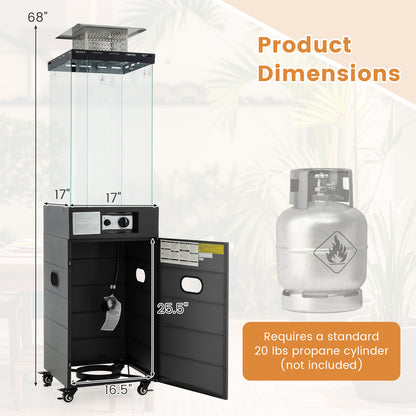 40000 BTU Patio Heater Outdoor Propane Gas Heater with Cover and Wheels, Black Patio Heaters at Gallery Canada