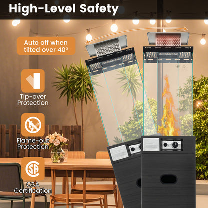 40000 BTU Patio Heater Outdoor Propane Gas Heater with Cover and Wheels, Black Patio Heaters at Gallery Canada