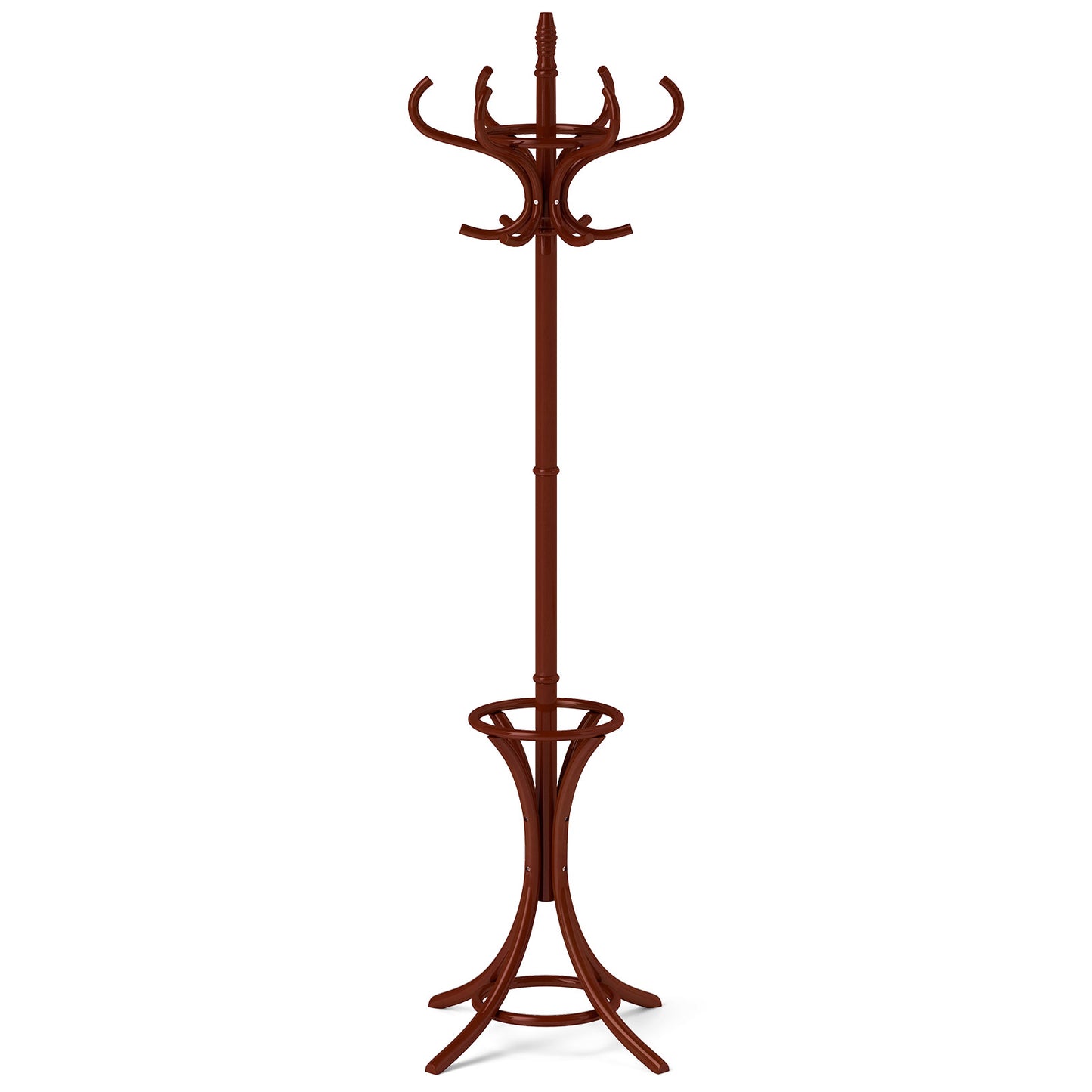 Wood Standing Hat Coat Rack with Umbrella Stand, Brown Coat Racks & Hall Trees Brown at Gallery Canada