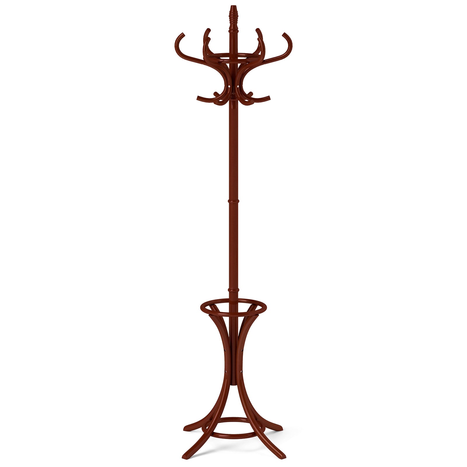 Wood Standing Hat Coat Rack With Umbrella Stand, Brown Coat Racks & Hall Trees Brown at Gallery Canada