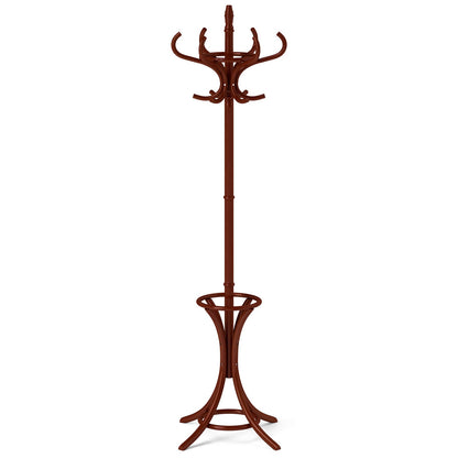 Wood Standing Hat Coat Rack With Umbrella Stand, Brown Coat Racks & Hall Trees Brown at Gallery Canada