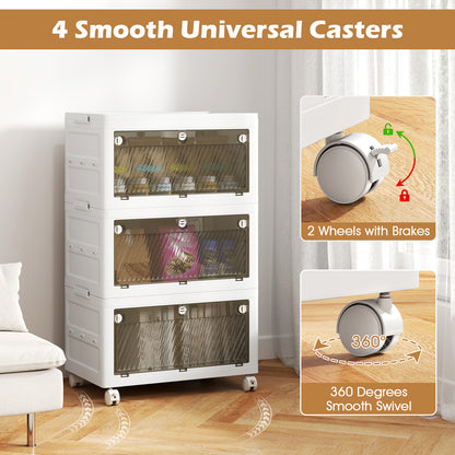 33 Gal 3-Pack Stackable Plastic Storage Bins with Lid for Bedroom Living Room, White Cabinets & Chests at Gallery Canada