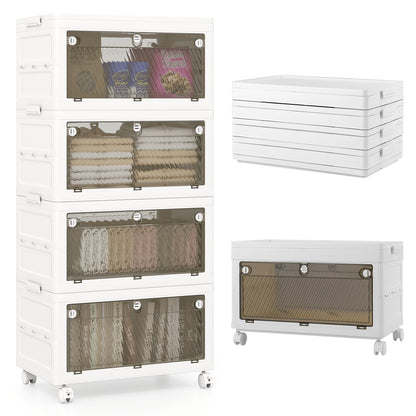 44 Gal Stackable Plastic Storage Bins, 4-Pack With Lid, White Cabinets & Chests at Gallery Canada