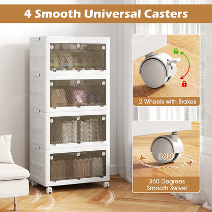 44 Gal Stackable Plastic Storage Bins, 4-Pack With Lid, White Cabinets & Chests at Gallery Canada