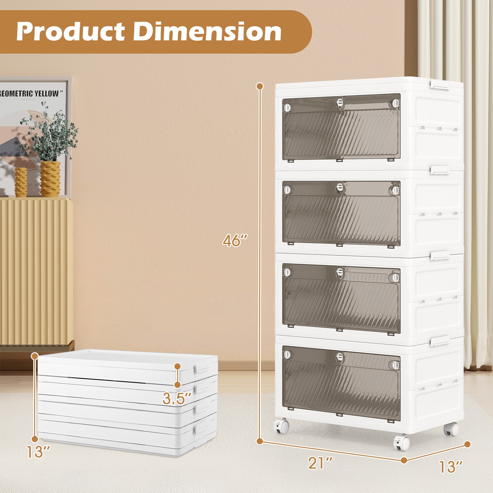 44 Gal Stackable Plastic Storage Bins, 4-Pack With Lid, White Cabinets & Chests at Gallery Canada