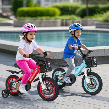 12 Inch Kids Bike Adjustable with Storage Basket and Double Brake for 3-4 Years Old-12 inches, Red Kids Bike at Gallery Canada