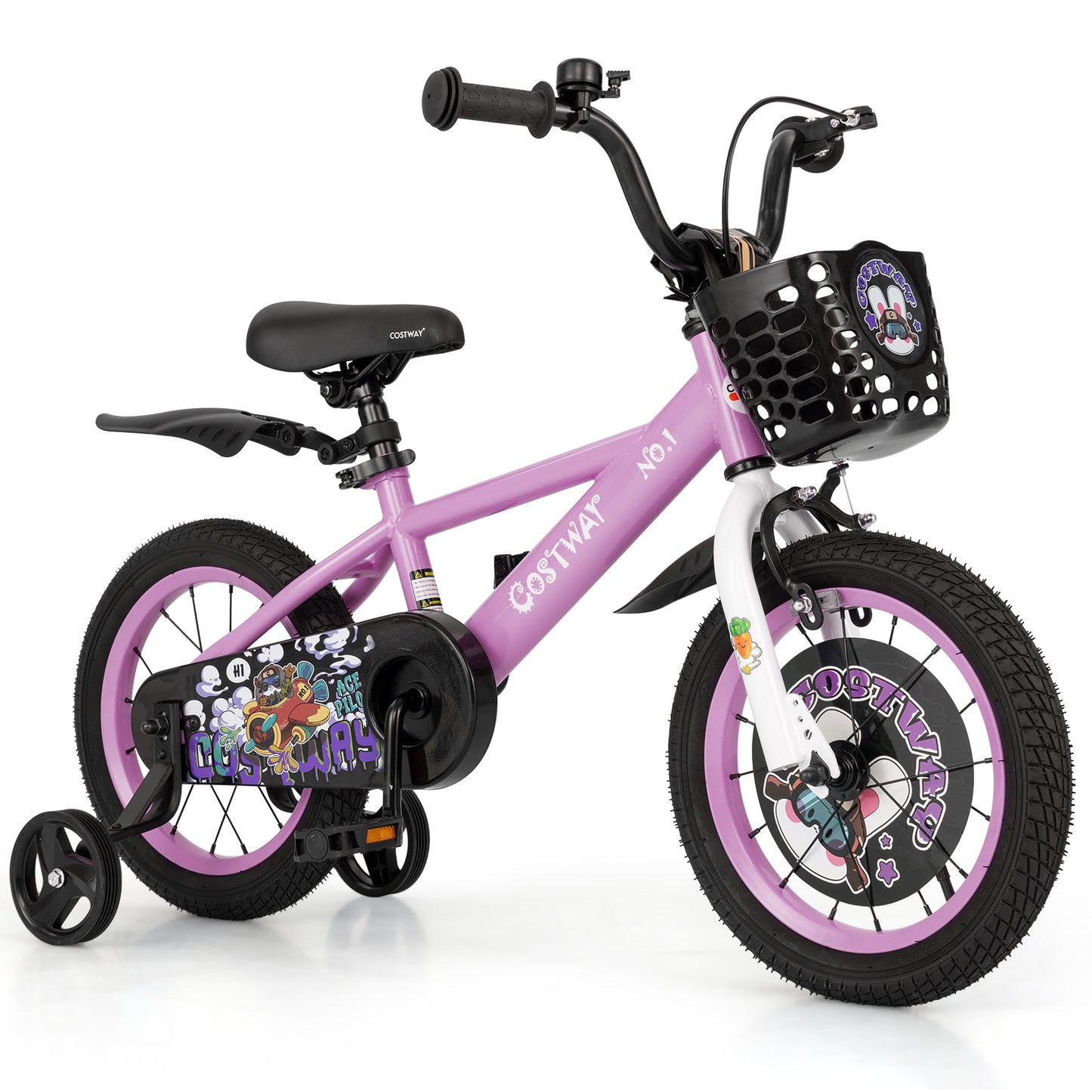 14 Inch Kids Bike, 3-5 Years, Adjustable Handlebar, Purple Kids Bike Purple at Gallery Canada