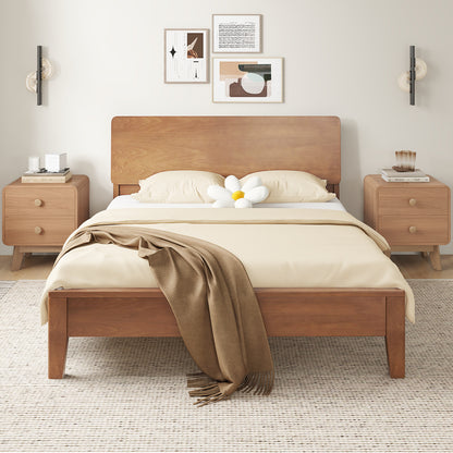Nightstand With 2 Drawers, Solid Rubber Wood Legs, Brown Nightstands at Gallery Canada