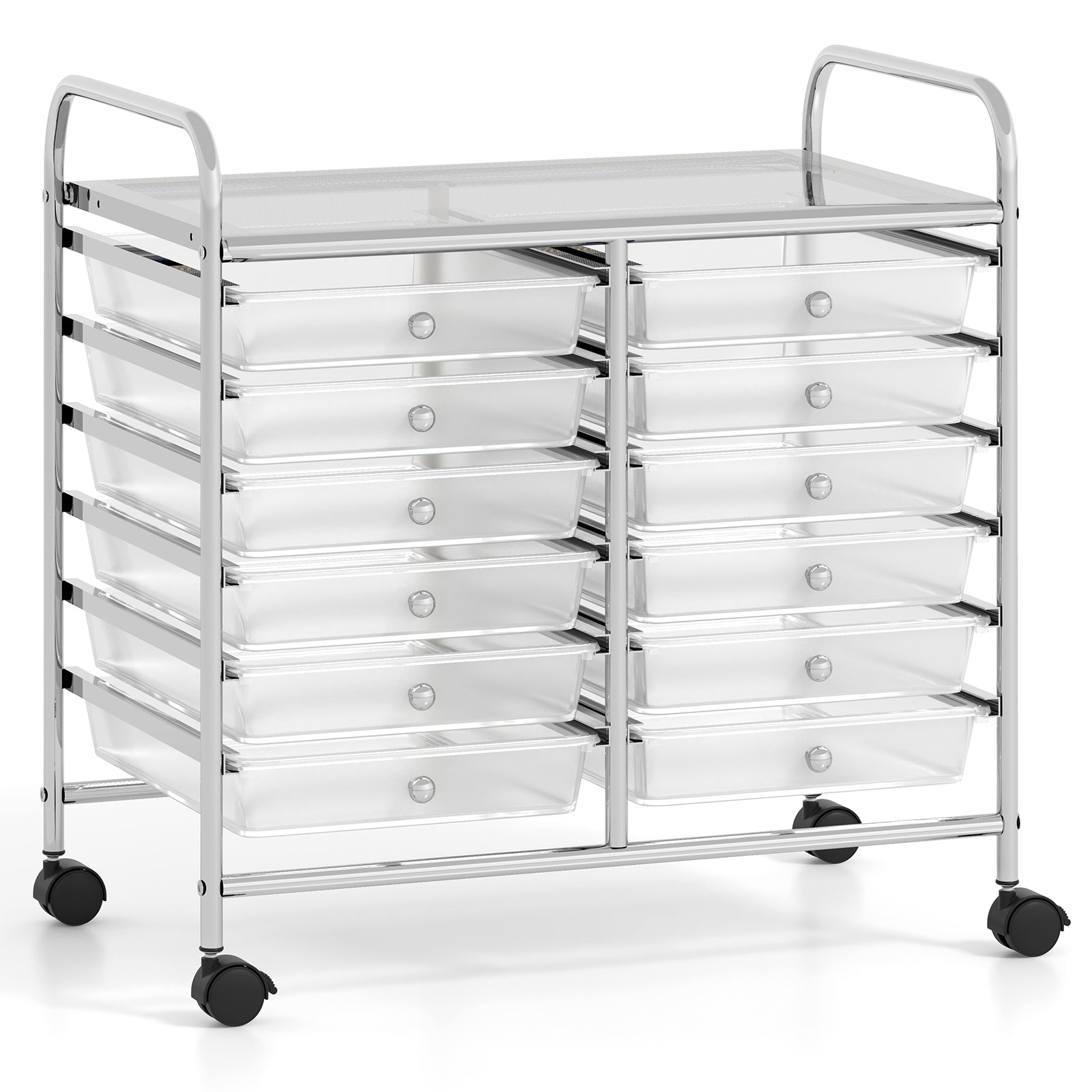 12 Drawers Rolling Storage Cart for Home and Office, Transparent File Cabinets Transparent at Gallery Canada