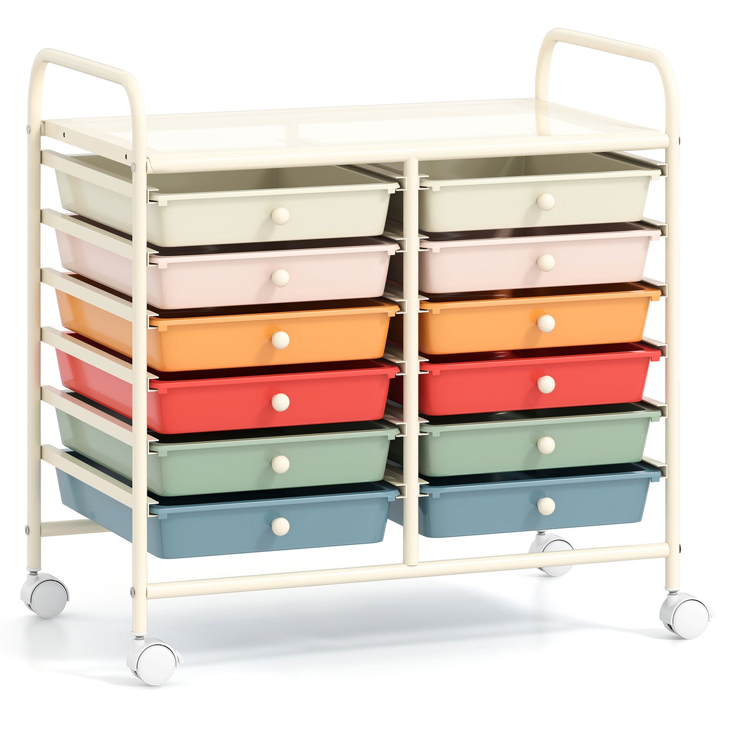 12 Drawers Rolling Storage Cart for Home and Office, Macaron Multicolor File Cabinets Multicolor at Gallery Canada