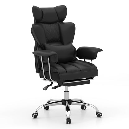 Executive Office Desk Chair With Footrest, Lumbar Support, Black Ergonomic Chairs Black at Gallery Canada