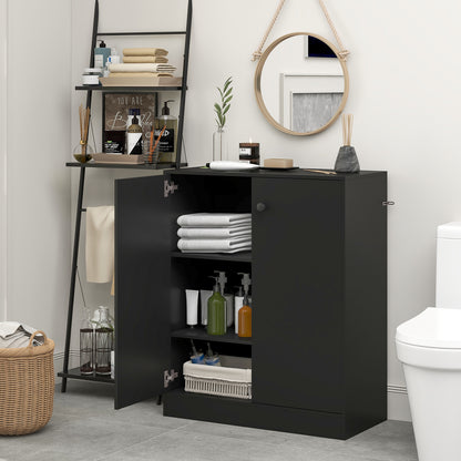 2-Door Modern Floor Storage Cabinet with 3-Tier Shelf, Black Cabinets & Chests at Gallery Canada