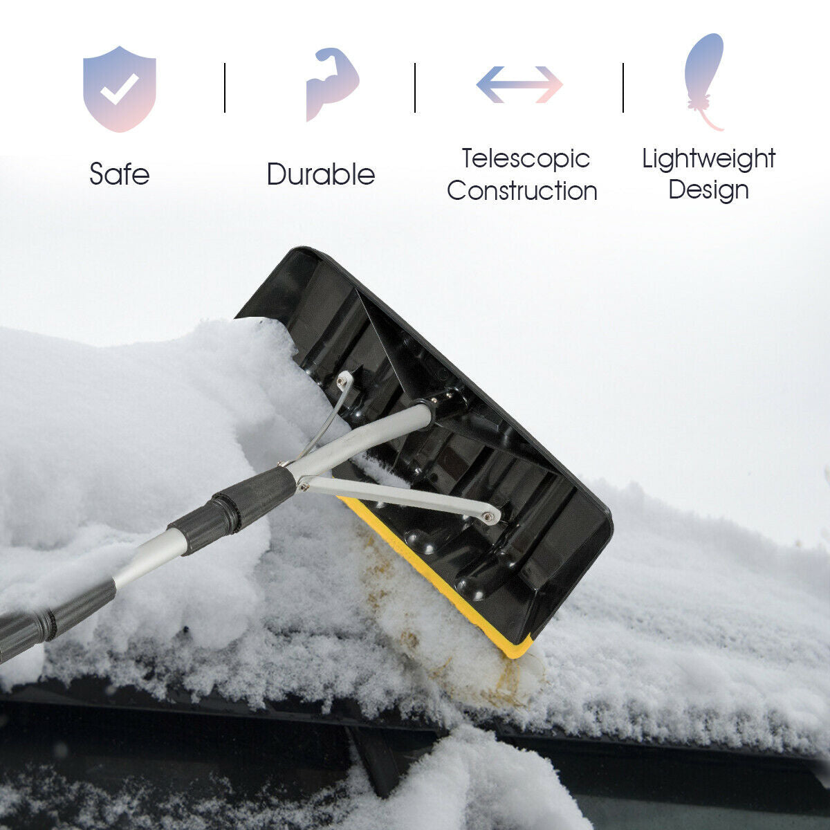 21 FT Telescoping Snow Roof Rake Aluminum Tube Non-Slip Handle, Black Snow Removal at Gallery Canada