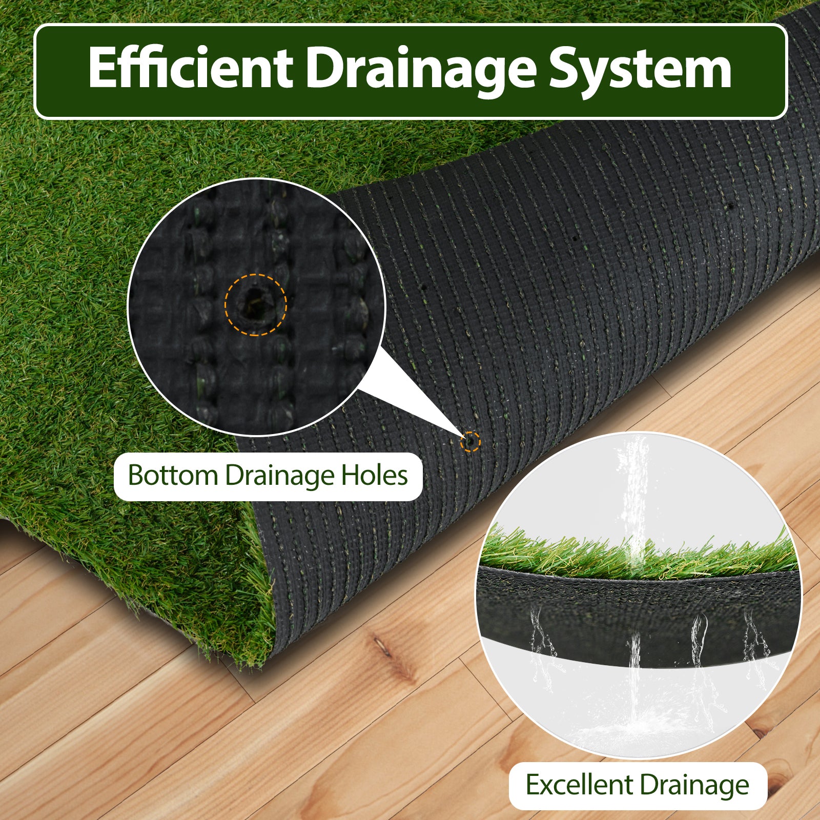 Indoor Outdoor Synthetic Turf Mat with Drainage Holes-S, Green Faux Plants at Gallery Canada