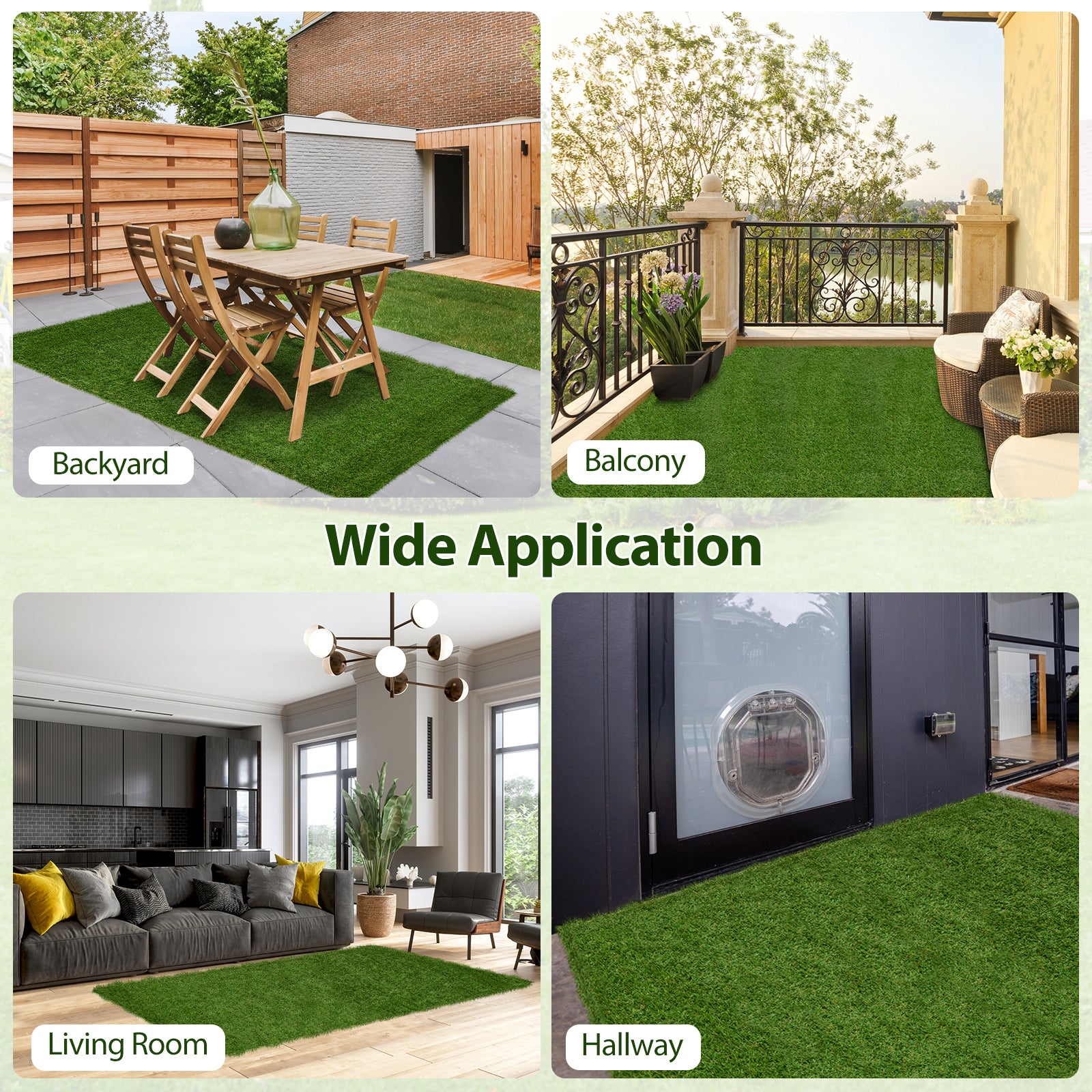 Indoor Outdoor Synthetic Turf Mat with Drainage Holes-S, Green Faux Plants at Gallery Canada