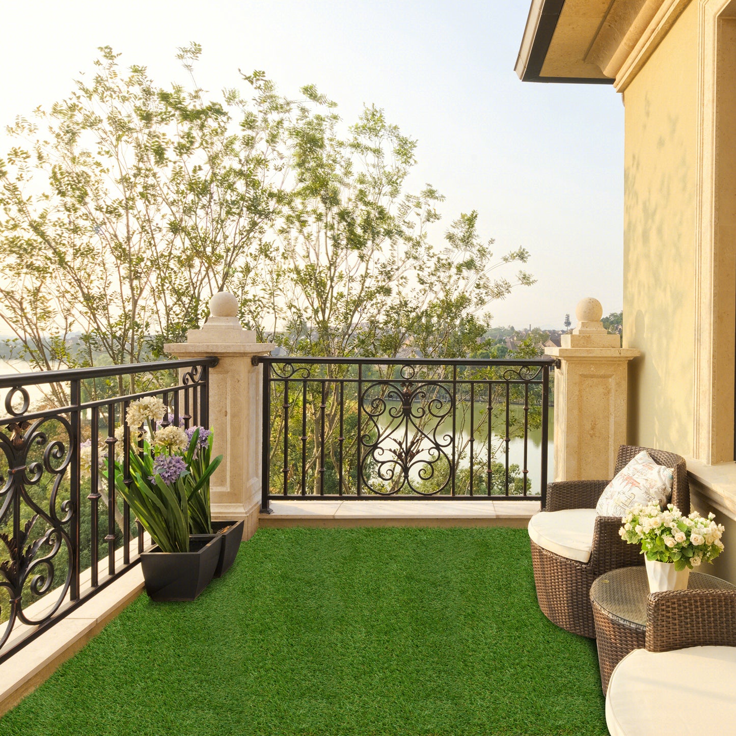 Indoor Outdoor Synthetic Turf Mat, L, Green Faux Plants at Gallery Canada