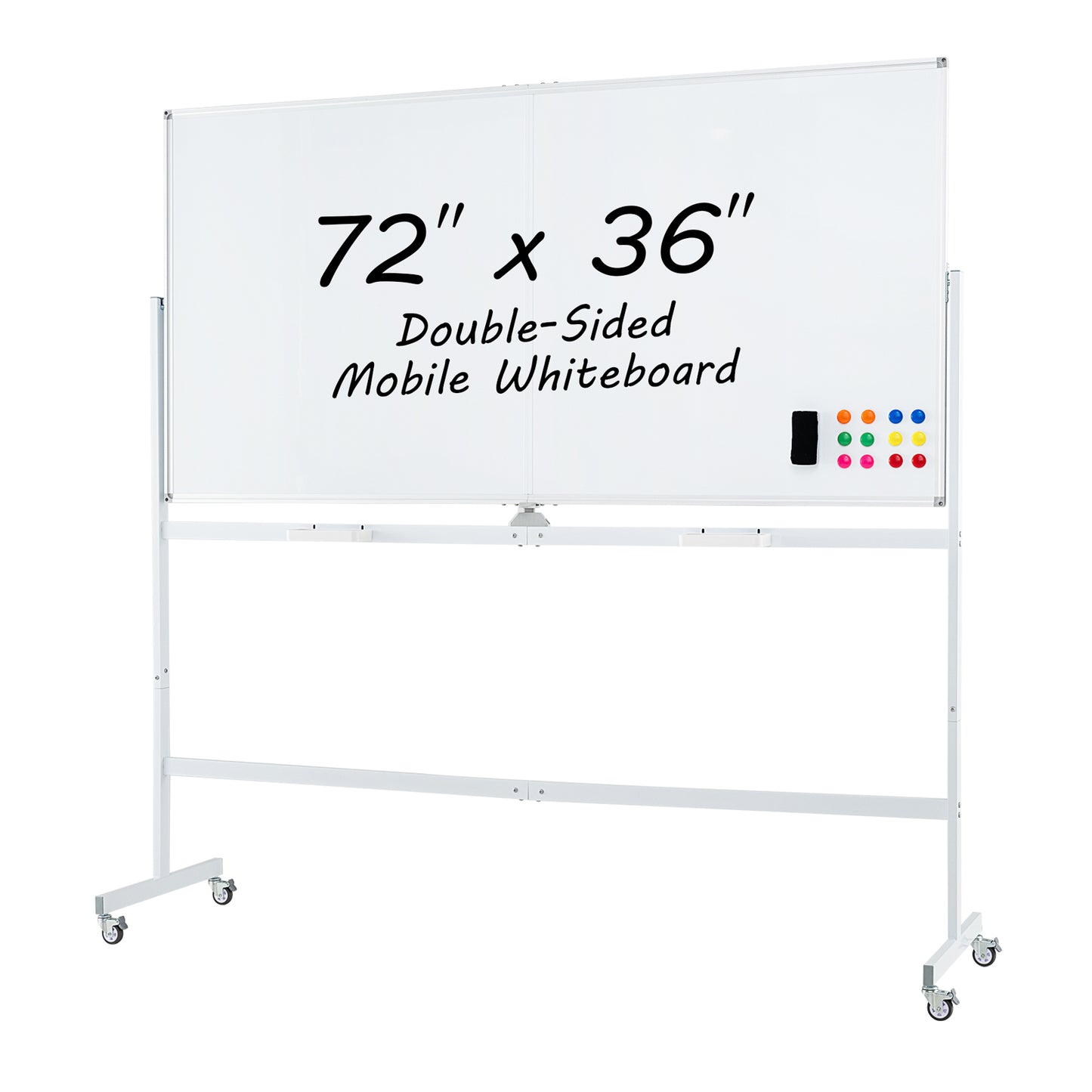 Rolling Double-Sided Magnetic Whiteboard on Wheels with Stand and Aluminum Alloy Frame, White Home Office at Gallery Canada