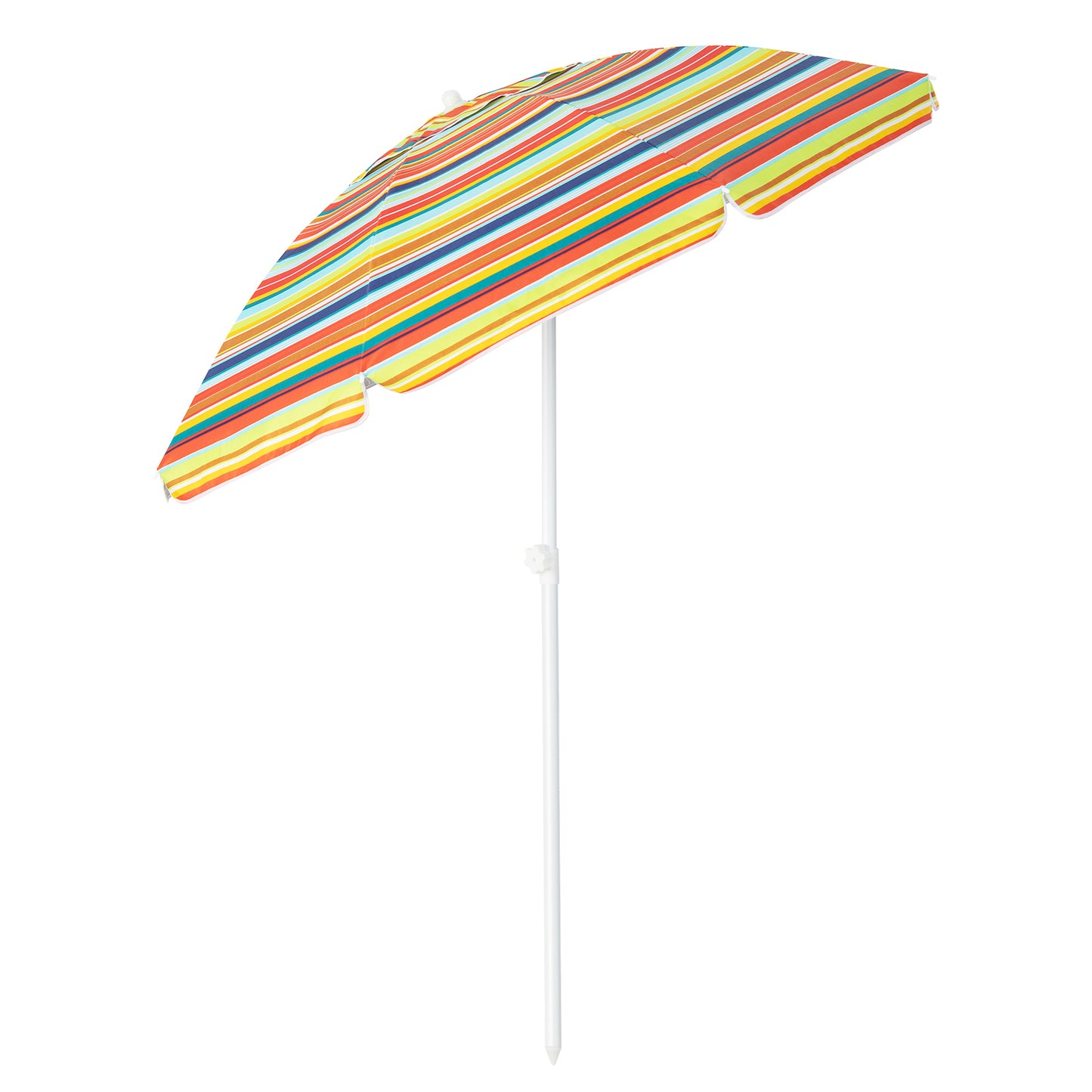 6.5 Feet Patio Beach Umbrella, Waterproof Polyester, Orange Outdoor Umbrellas at Gallery Canada
