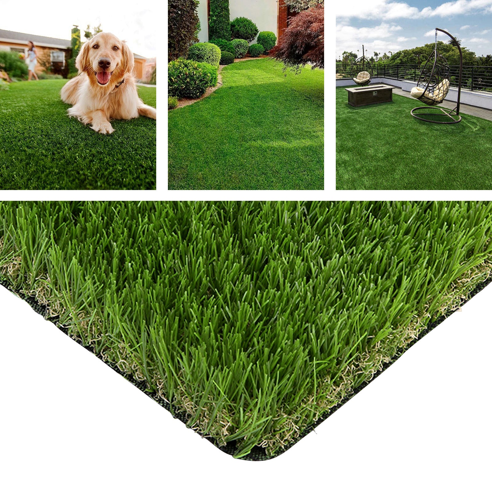 Indoor Outdoor Synthetic Turf Mat with Drainage Holes-XL, Green Faux Plants at Gallery Canada