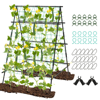 A-Frame Garden Cucumber Trellis with Netting for Climbing Plants Outdoor, Black Raised Garden Beds at Gallery Canada