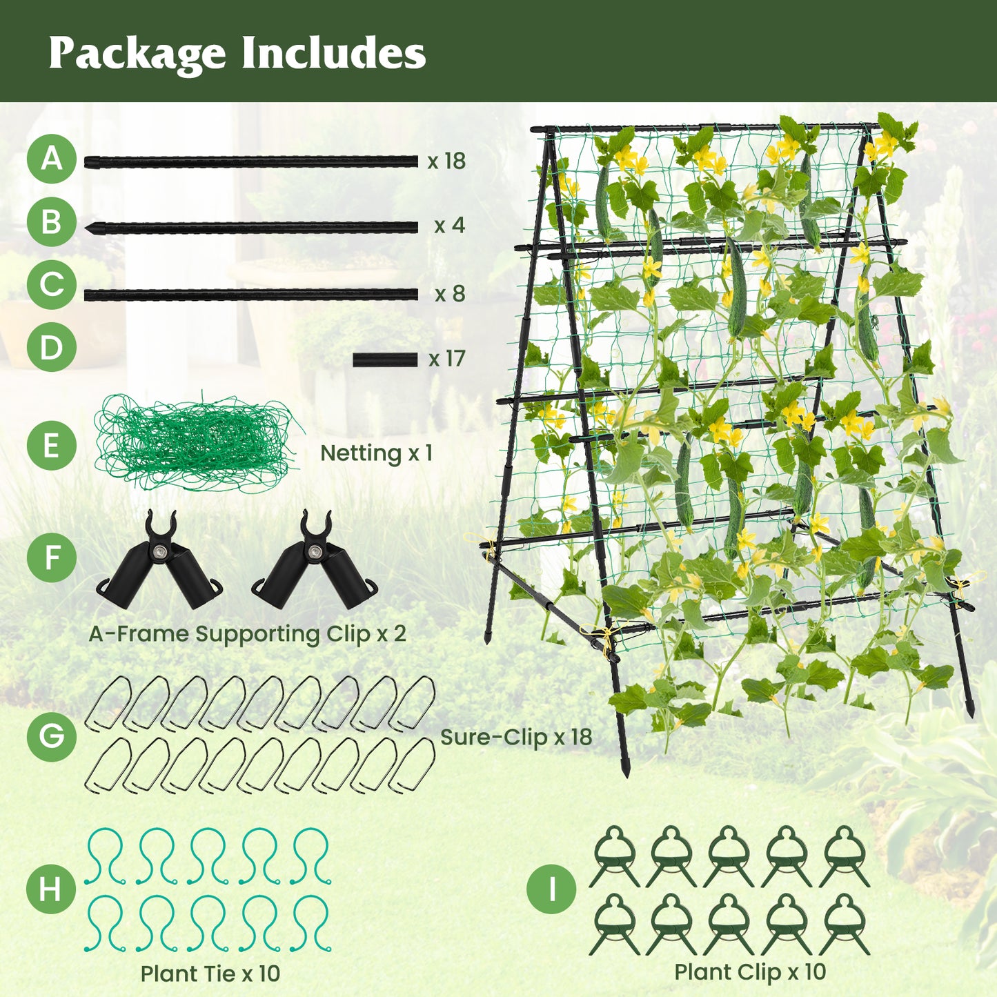 A-Frame Garden Cucumber Trellis with Netting for Climbing Plants Outdoor, Black Raised Garden Beds at Gallery Canada
